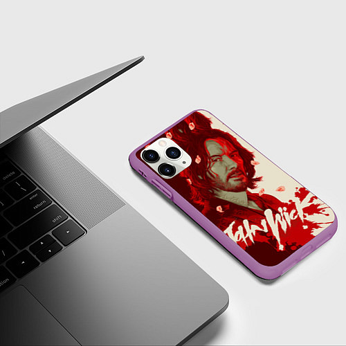 Чехол iPhone 11 Pro матовый John wick osaka / 3D-Фиолетовый – фото 3