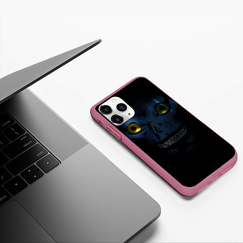 Чехол iPhone 11 Pro матовый Рюк - God of Death / 3D-Малиновый – фото 3
