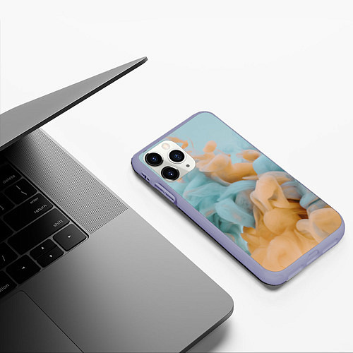 Чехол iPhone 11 Pro матовый Двухцветный дым / 3D-Светло-сиреневый – фото 3