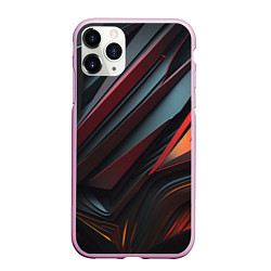 Чехол iPhone 11 Pro матовый Объемные темные элементы, цвет: 3D-розовый