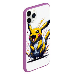 Чехол iPhone 11 Pro матовый Свирепый пикачу, цвет: 3D-фиолетовый — фото 2