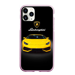 Чехол iPhone 11 Pro матовый Итальянский спорткар Lamborghini Aventador, цвет: 3D-розовый