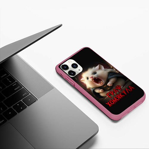 Чехол iPhone 11 Pro матовый Граф Хомякула / 3D-Малиновый – фото 3
