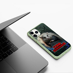 Чехол iPhone 11 Pro матовый Граф Хомякула в темном лесу, цвет: 3D-салатовый — фото 2