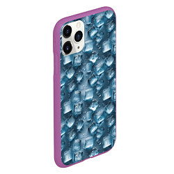 Чехол iPhone 11 Pro матовый Сочная текстура из ледяных кубиков, цвет: 3D-фиолетовый — фото 2