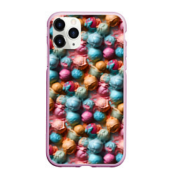 Чехол iPhone 11 Pro матовый Сочный узор из мороженного, цвет: 3D-розовый