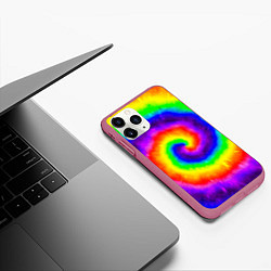 Чехол iPhone 11 Pro матовый Тай-дай, цвет: 3D-малиновый — фото 2