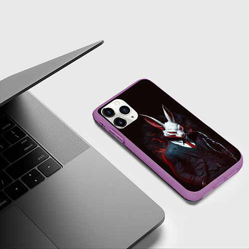 Чехол iPhone 11 Pro матовый Devil rabbit / 3D-Фиолетовый – фото 3