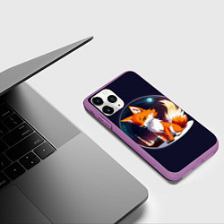 Чехол iPhone 11 Pro матовый Лисичка в Москве, цвет: 3D-фиолетовый — фото 2