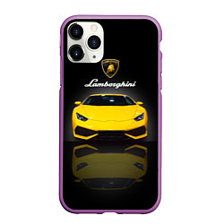 Чехол iPhone 11 Pro матовый Итальянский суперкар Lamborghini Aventador