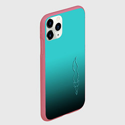Чехол iPhone 11 Pro матовый Силуэт лисы на градиентном фоне, цвет: 3D-малиновый — фото 2