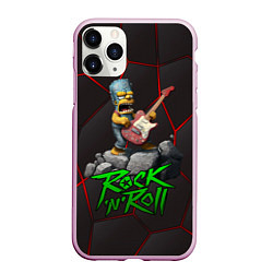 Чехол iPhone 11 Pro матовый Рок Симпсоны, цвет: 3D-розовый