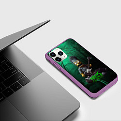 Чехол iPhone 11 Pro матовый Simpsons hard rock, цвет: 3D-фиолетовый — фото 2