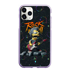 Чехол iPhone 11 Pro матовый Рок стиль Симпсонов, цвет: 3D-светло-сиреневый
