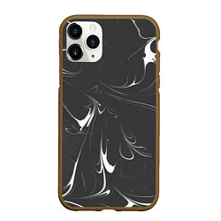 Чехол iPhone 11 Pro матовый Черно-белый узор, цвет: 3D-коричневый