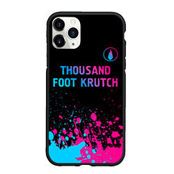 Чехол iPhone 11 Pro матовый Thousand Foot Krutch - neon gradient: символ сверх, цвет: 3D-черный