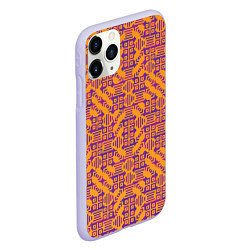 Чехол iPhone 11 Pro матовый Фиолетовый векторный узор, цвет: 3D-светло-сиреневый — фото 2