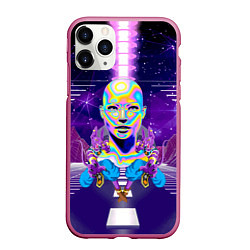 Чехол iPhone 11 Pro матовый Goddess with two Beerus - vaporwave, цвет: 3D-малиновый