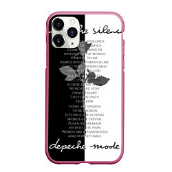 Чехол iPhone 11 Pro матовый Depeche Mode - Enjoy the Silence lyrics black & wh, цвет: 3D-малиновый