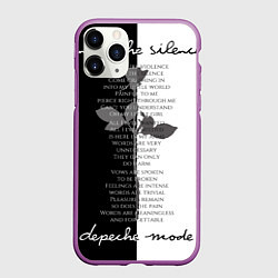 Чехол iPhone 11 Pro матовый Depeche Mode - Enjoy the Silence lyrics black & wh, цвет: 3D-фиолетовый
