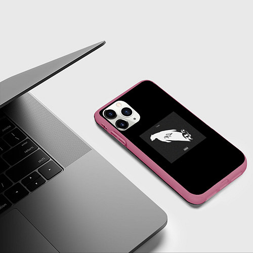 Чехол iPhone 11 Pro матовый The Limba - Я дома / 3D-Малиновый – фото 3