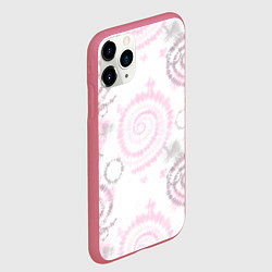 Чехол iPhone 11 Pro матовый Тай дай пудровый, цвет: 3D-малиновый — фото 2