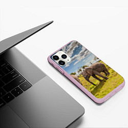 Чехол iPhone 11 Pro матовый Слоник маленький, цвет: 3D-розовый — фото 2