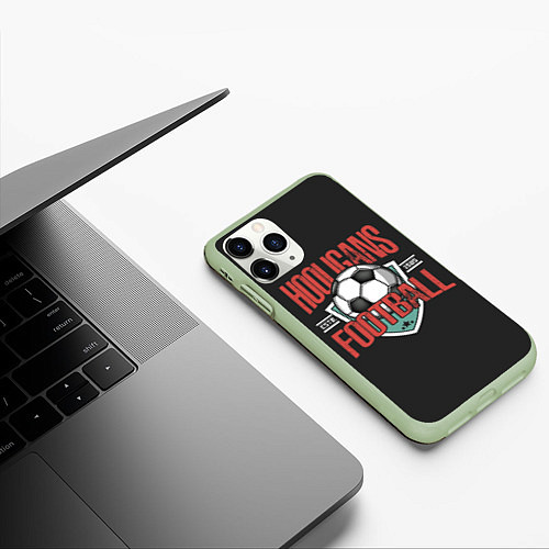 Чехол iPhone 11 Pro матовый Football hooligans / 3D-Салатовый – фото 3