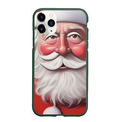 Чехол iPhone 11 Pro матовый Улыбка Деда Мороза, цвет: 3D-темно-зеленый