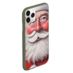 Чехол iPhone 11 Pro матовый Улыбка Деда Мороза, цвет: 3D-темно-зеленый — фото 2