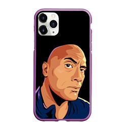 Чехол iPhone 11 Pro матовый Дуэйн Джонсон бровь, цвет: 3D-фиолетовый