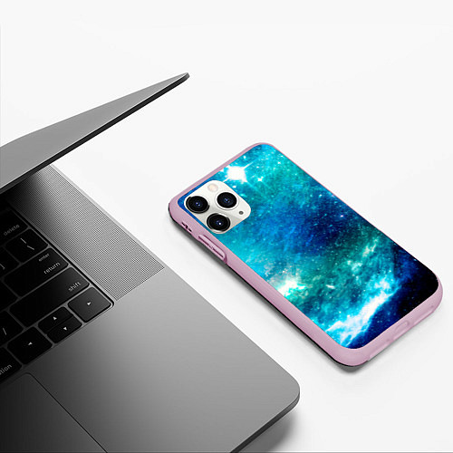 Чехол iPhone 11 Pro матовый Звёздная Вселенная / 3D-Розовый – фото 3