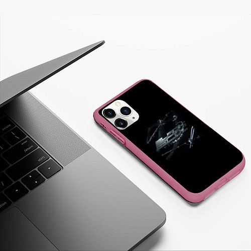 Чехол iPhone 11 Pro матовый Jeembo - Black box / 3D-Малиновый – фото 3