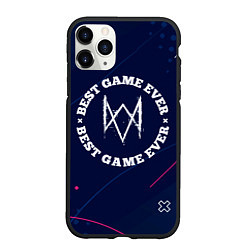 Чехол iPhone 11 Pro матовый Символ Watch Dogs и надпись best game ever, цвет: 3D-черный