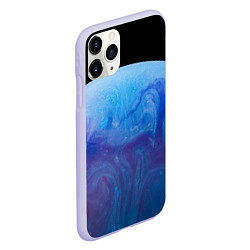 Чехол iPhone 11 Pro матовый Часть красочной планеты и космос, цвет: 3D-светло-сиреневый — фото 2