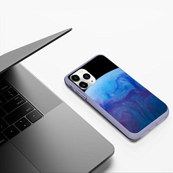 Чехол iPhone 11 Pro матовый Часть красочной планеты и космос, цвет: 3D-светло-сиреневый — фото 2