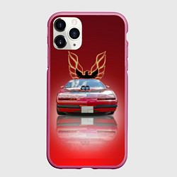 Чехол iPhone 11 Pro матовый Американский спорткар Pontiac Firebird, цвет: 3D-малиновый