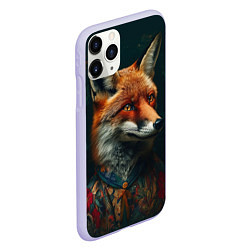 Чехол iPhone 11 Pro матовый Лисица в цветном костюме, цвет: 3D-светло-сиреневый — фото 2