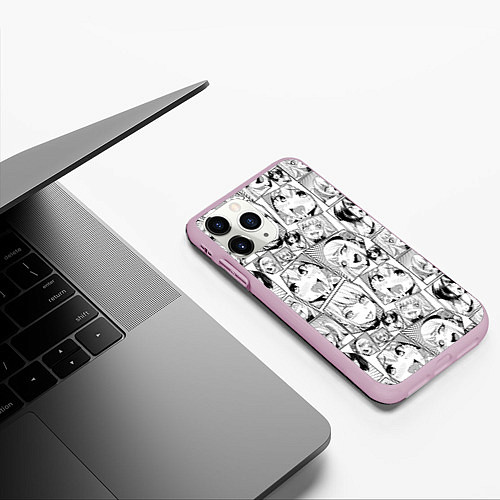 Чехол iPhone 11 Pro матовый Anime hentai ahegao / 3D-Розовый – фото 3