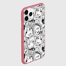 Чехол iPhone 11 Pro матовый Anime hentai ahegao, цвет: 3D-малиновый — фото 2