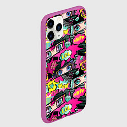 Чехол iPhone 11 Pro матовый Глаза аниме-девушки: cool pattern, цвет: 3D-фиолетовый — фото 2