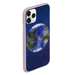 Чехол iPhone 11 Pro матовый Планета в космосе, цвет: 3D-розовый — фото 2
