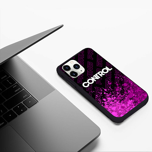 Чехол iPhone 11 Pro матовый Control pro gaming: символ сверху / 3D-Черный – фото 3