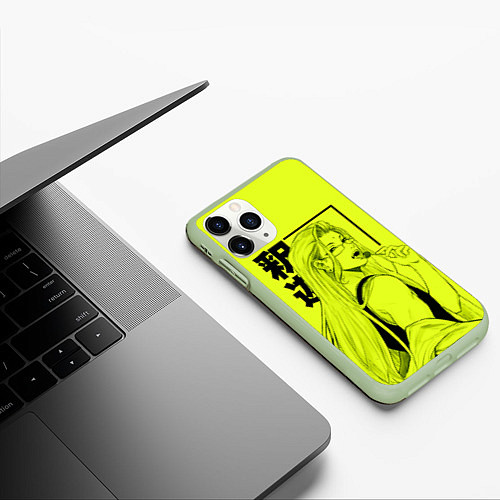 Чехол iPhone 11 Pro матовый Lime Buddha / 3D-Салатовый – фото 3