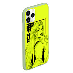 Чехол iPhone 11 Pro матовый Lime Buddha, цвет: 3D-салатовый — фото 2