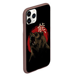 Чехол iPhone 11 Pro матовый Japanese bear, цвет: 3D-коричневый — фото 2