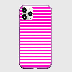 Чехол iPhone 11 Pro матовый Ярко-розовые полосы, цвет: 3D-фиолетовый