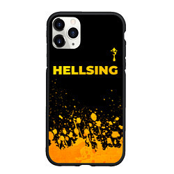 Чехол iPhone 11 Pro матовый Hellsing - gold gradient: символ сверху, цвет: 3D-черный