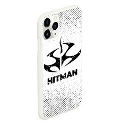 Чехол iPhone 11 Pro матовый Hitman с потертостями на светлом фоне, цвет: 3D-белый — фото 2