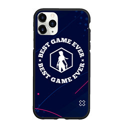 Чехол iPhone 11 Pro матовый Символ Tomb Raider и надпись best game ever, цвет: 3D-черный